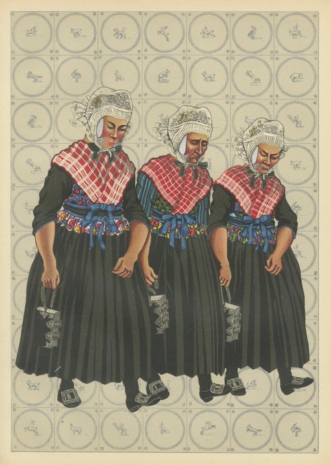 Traditional Dutch Costume Print - Staphorst and Rouveen, circa 1930s, close-up 6