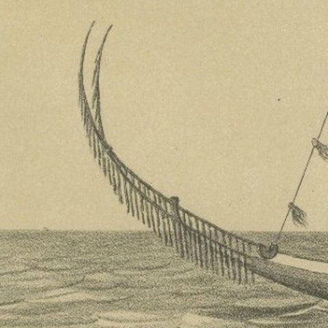 Pacific Island Ethnography, Canoe, Architecture & Costume, Antique Print c.1890, view 2