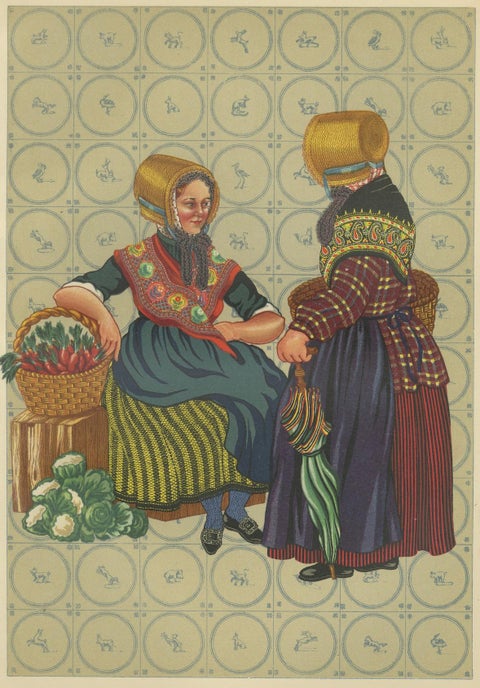 Limburg Peasant Women in Straw Bonnets, First Half of the 19th Century, close-up 4