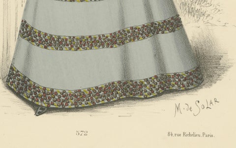 Elegant Fashions of 1889: Lithographs by L. Michau and M. de Solar, close-up 3