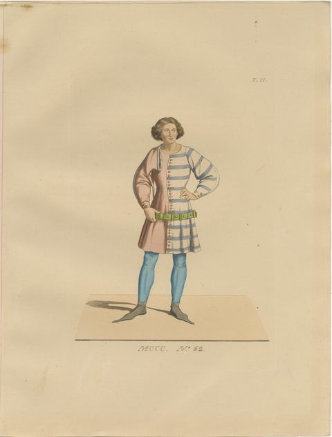 Set of 10 Hand-Colored Medieval Costume Prints by Paul Mercuri, Paris 1845, view 3
