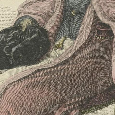 Antique Hand-Colored Print of a Doctor in Physic in Full Dress, 1813, close-up 3
