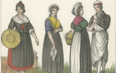 Woman of Baden, Hamburg Servants, Peasants and Market Sellers, 1842, close-up 1