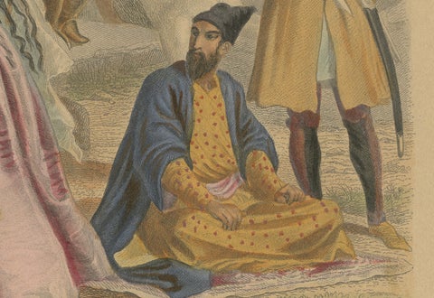 Antique Costume Prints of Asia: Persian, Kurdish, Circassian, Figures c1860, close-up 3