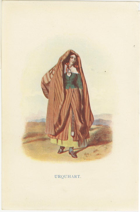 Set of 4 Original Antique Prints of Costumes of the Clans of Scotland 'Women', view 4