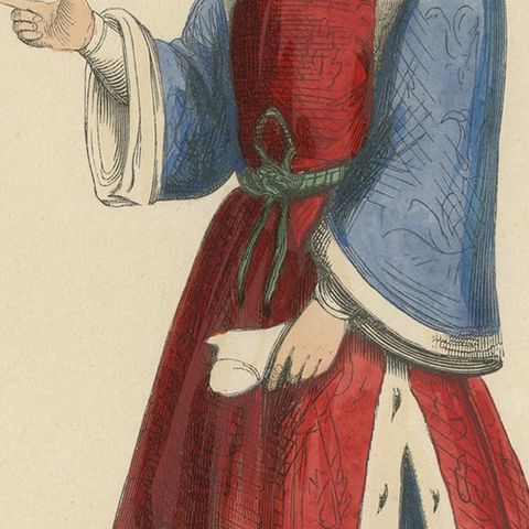 Noble Bearing: A German Gentleman in Medieval Attire, 1847, close-up 5