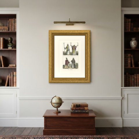 Greek Orthodox Bishops Officiating with a Papas and Protopapas, 1842, shown framed on a wall