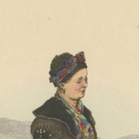 Antique Costume Print of a Girl from Brotterode 'Thuringia' by Lipperheide, 1880, close-up 1