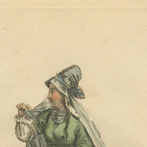 Tartar Princess Costume Study, Elegant Hand-Colored Engraving, 1749, close-up 5