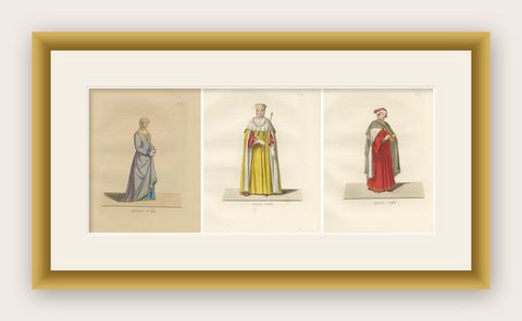 Florentine Matron, Roman Senator & Renaissance Physician in Historic Dress, 1845, shown framed