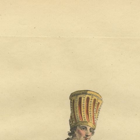 Ottoman Eunuch Costume Print, Hand-Colored Engraving, 1749, close-up 5