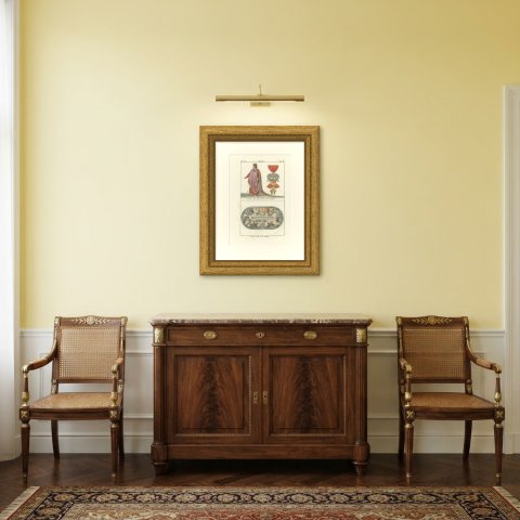 Knight of the Golden Fleece and a Gothic and Arab Hunt, Spain, 1842, shown framed in a room