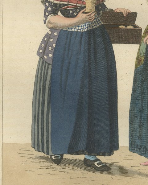 Fresh Butter for the Maid, Dutch Costume Print, Maaskamp, 1811, close-up 2