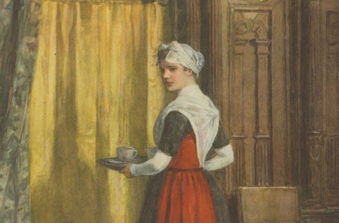 Amsterdam Orphan Girl in Traditional Costume, Print by N. van der Waay, 1923, close-up 3