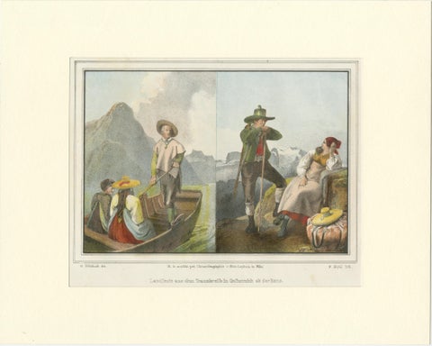 Austrian Folk Costume Pair, Hausruckkreis, Alpine Genre Scenes, 19th Century, view 4