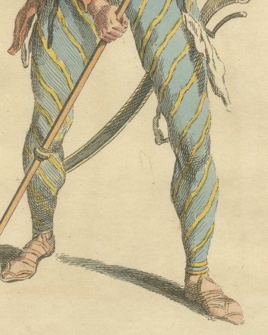 Habit of a Rascian Tolpatch in 1742, Hand Colored Jefferys Costume Plate, 1757, close-up 3