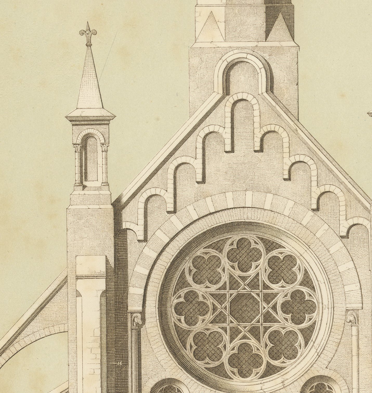 Saint Johannes Gothic Church, Dutch Architecture Print, Leliman, 1865-1866, view 2