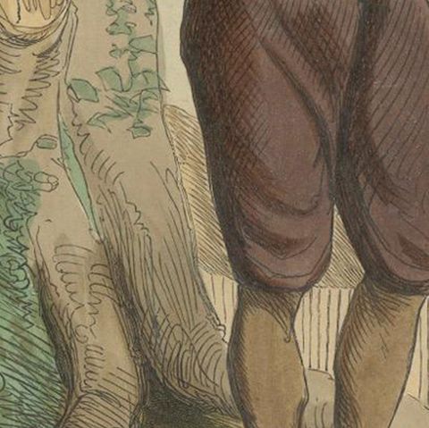 Indostan People's Traditional Attire Depicted in Wahlen's 19th Century Litho, close-up 5