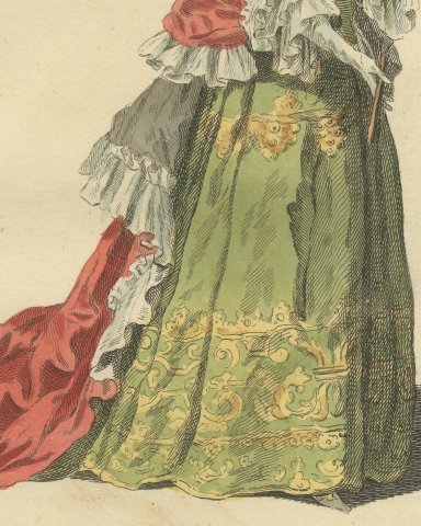 Sophia, Duchess of Brunswick and Lunenburg in Court Dress of 1700, 1757, close-up 2