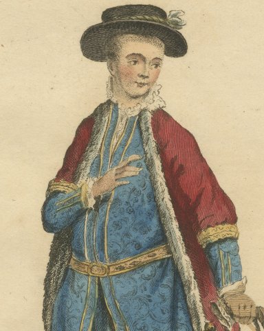 Habit of King Edward VI Worn in England in 1550, Jefferys Costume Plate, 1757, close-up 1