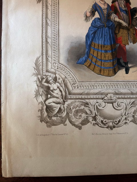 Louis XIV French Court Costume, Royal Couple, 1847, view 5