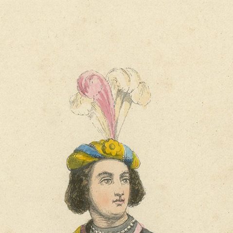 The Gallant Courtier: A Nobleman's Fashion in 'Costume du Moyen Âge, 1847, close-up 5