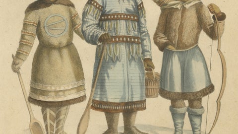 Nenet, Aleut & Inuit Costume Study, Brodtmann Lithograph, 1816, close-up 6