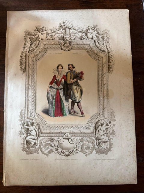 Henri IV & Marie de' Medici French Court Costume Lithograph, 1847, view 4