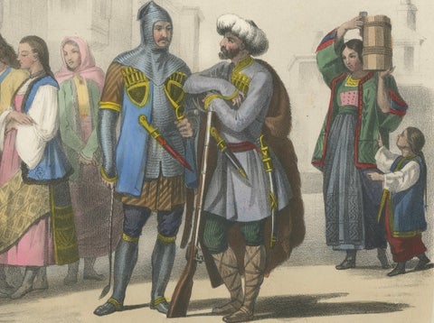 Moldavian and Circassian Costumes, Peoples of the Danubian Provinces, c.1845, close-up 3
