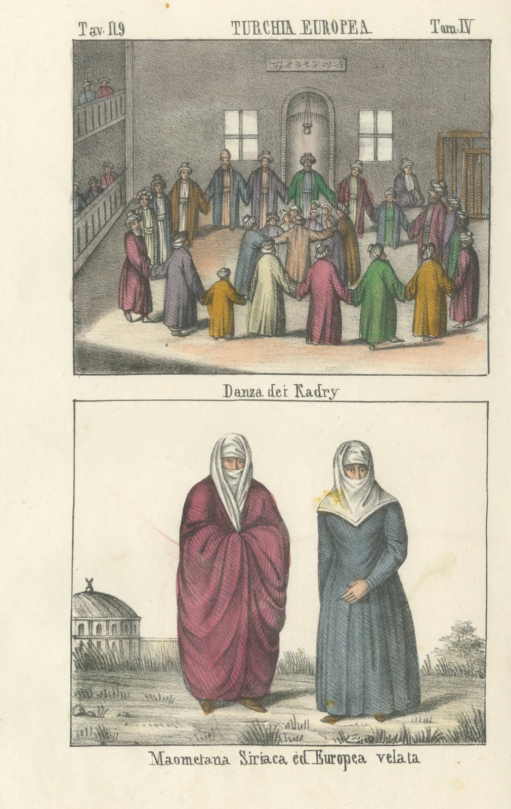 The Dance of the Kadri Dervishes and Two Veiled Women, 1842