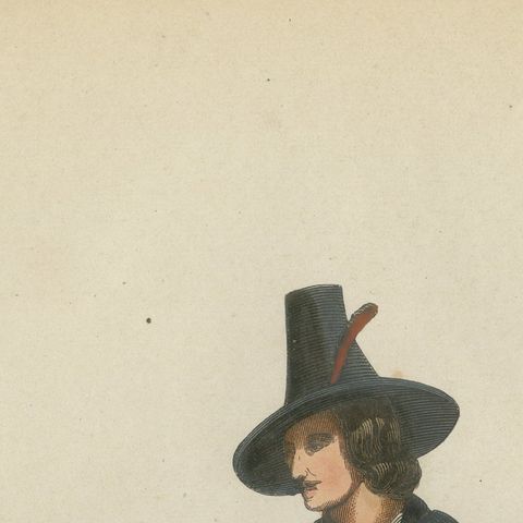 Tyrolean Hunter from the Ziller Valley - Antique Costume Lithograph, c.1852, close-up 5