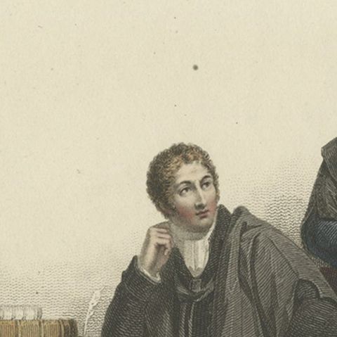 Academic Costumes; a Pensioner of Trinity Hall, a Doctor of Physics & Law, 1815, close-up 2