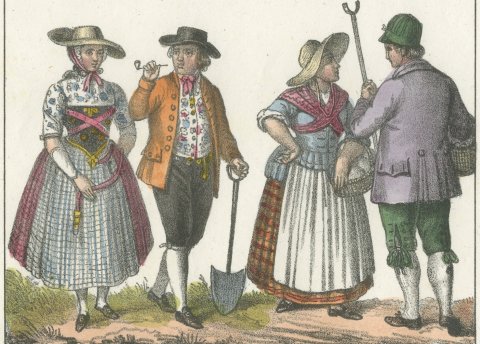 Frisian Fishermen, a Sledge on Ice and Peasants of Schouwen and Walcheren, 1842, close-up 2