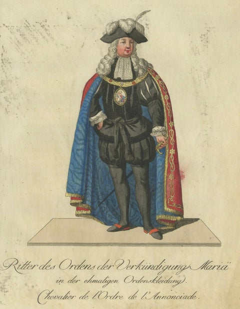 Knight of the Order of the Annunciation in Ceremonial Attire, Engraving 1791, close-up 3