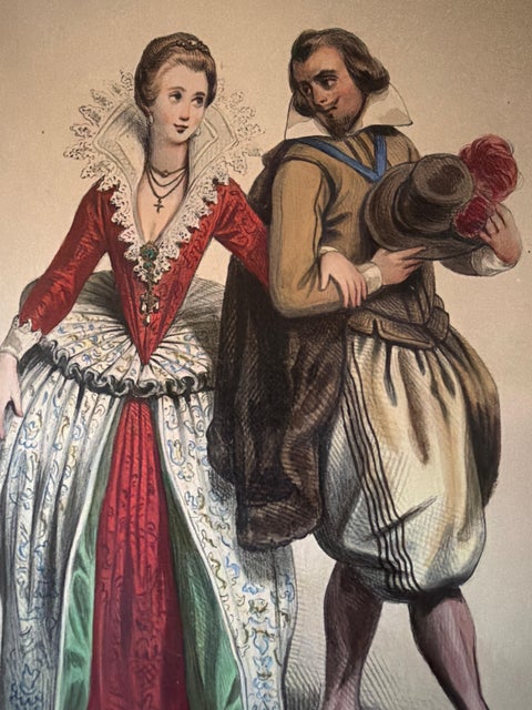 Henri IV & Marie de' Medici French Court Costume Lithograph, 1847, view 3