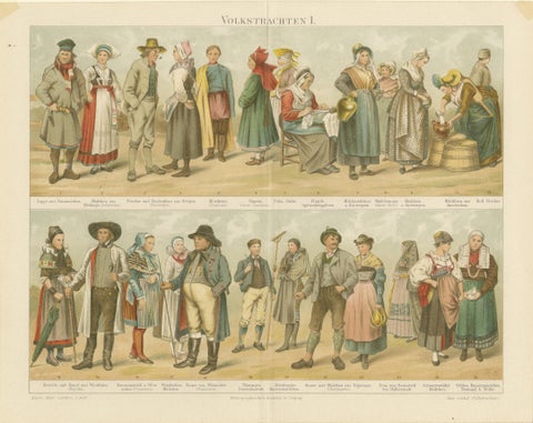 Traditional Folk Costumes from Europe, From Volkstrachten I. c. 1890, view 2
