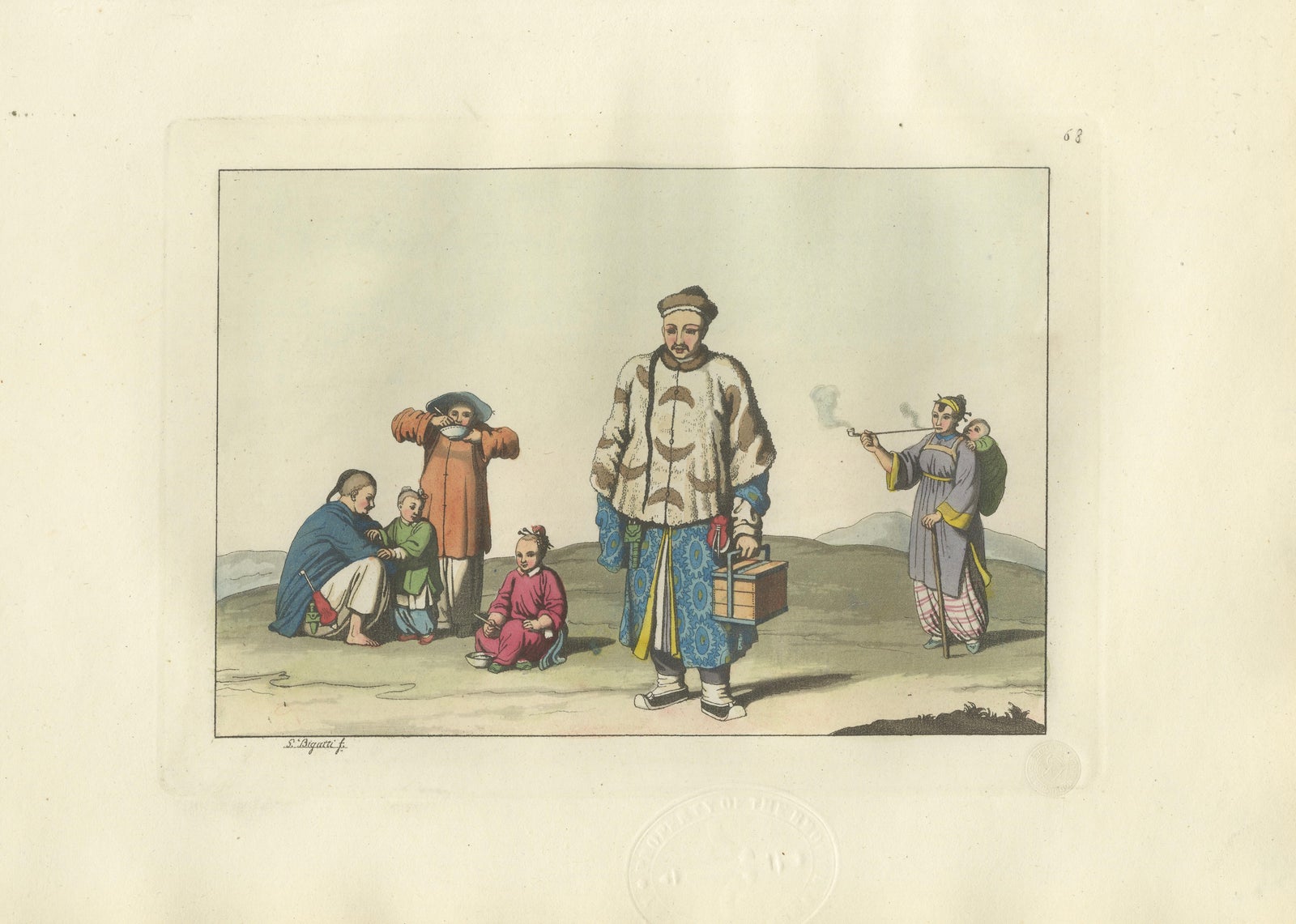 Chinese City Dwellers and Farmers, Ferrario Costume Print, c.1815