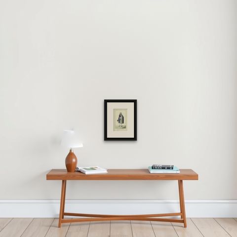 Antique Costume Print of a French Chancellor, circa 1810, shown framed on a wall