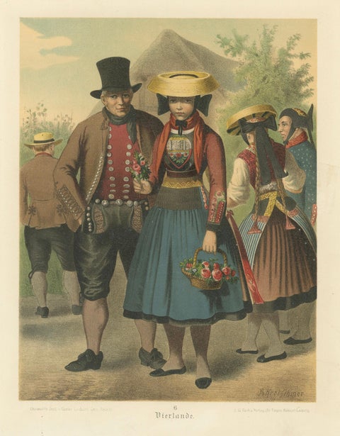Vierlande Traditional Costume, near Hamburg, Northern Germany, c.1875, close-up 1