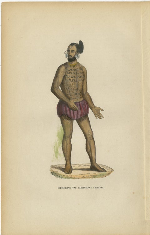 Antique Pacific Islanders & Polynesian Costume Prints, Set of 10, c.1852, view 5