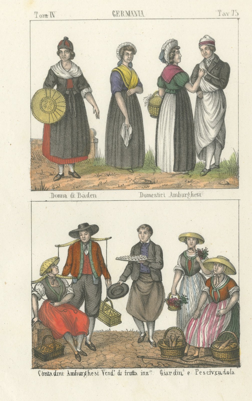 Woman of Baden, Hamburg Servants, Peasants and Market Sellers, 1842