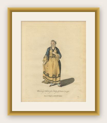 Venetian Morning Dress Costume Print, Lady of Venice Fashion, 1749, shown framed