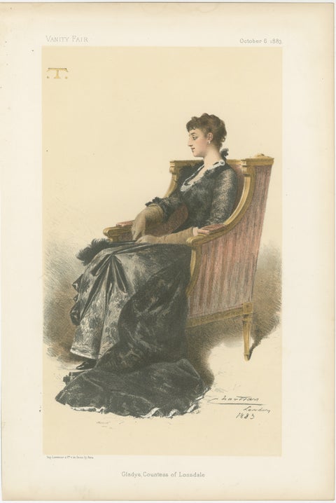 Elegant Victorian Society Portrait, Gladys, Countess of Lonsdale 1883, view 2