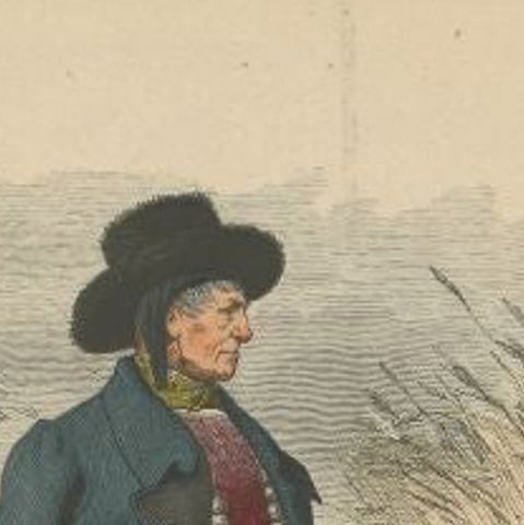Antique Costume Print of a Farmer from the Region of Traunkreis by Lipperheide, close-up 1