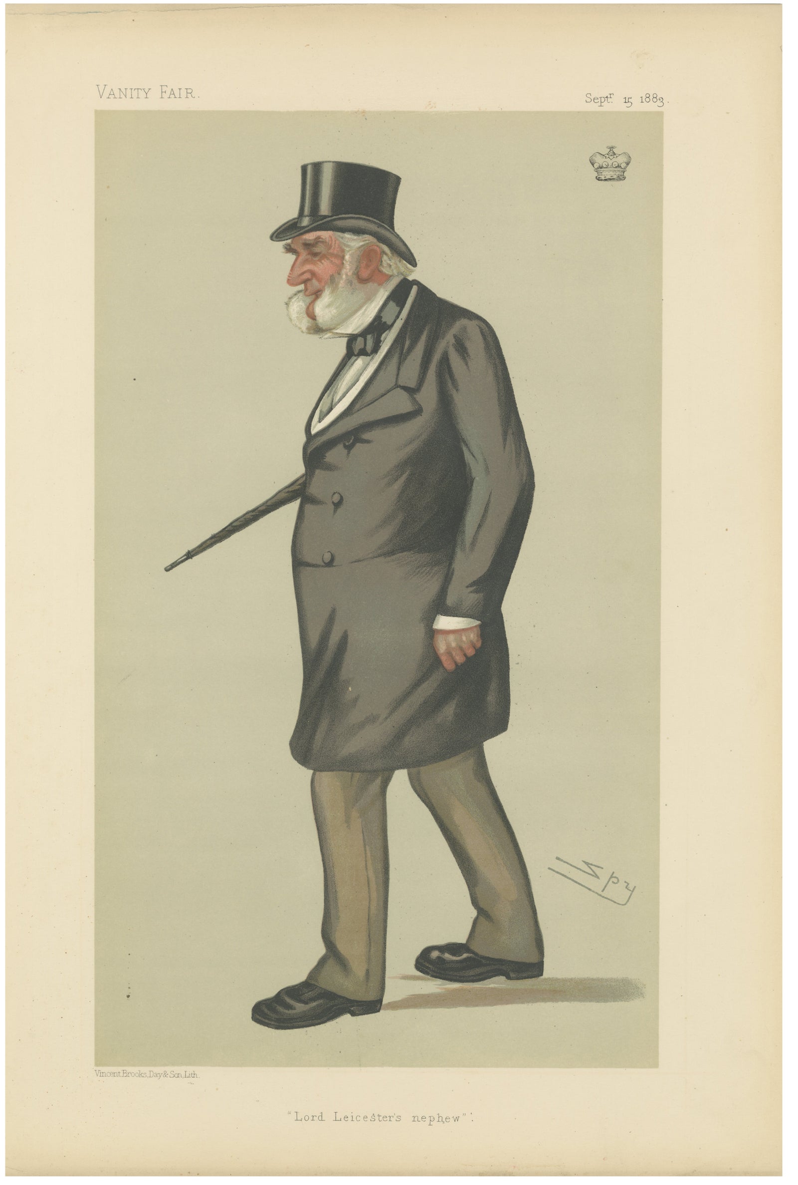 Victorian Aristocrat with Top Hat, Vanity Fair “Lord Leicester’s Nephew” 1883