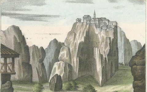 Meteora Monastery in Thessaly and the Patriarch of Constantinople, 1842, close-up 1