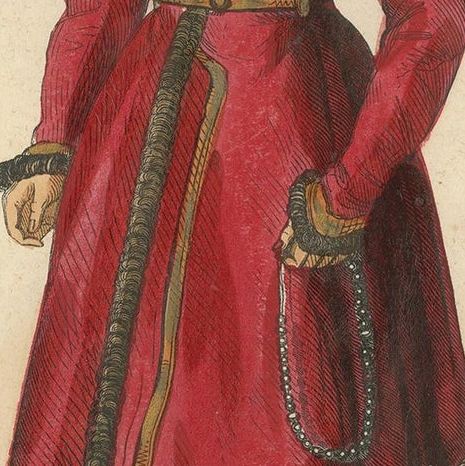 Antique Print of a Persian Nobleman by Wahlen, 1843, close-up 2