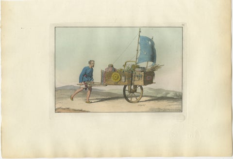 Chinese Wind Chariot Merchant, Ferrario Costume Print, Hand-Colored c.1815, view 2