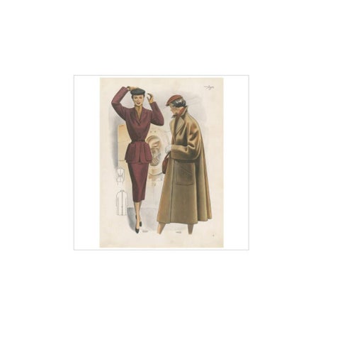 Decorative Vintage Fashion Print published in Ladies‘ Styles, 1952, view 4