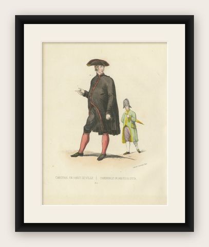 Cardinal en Habit de Ville (Cardinal in City Attire), Plate 13, 1862, shown framed